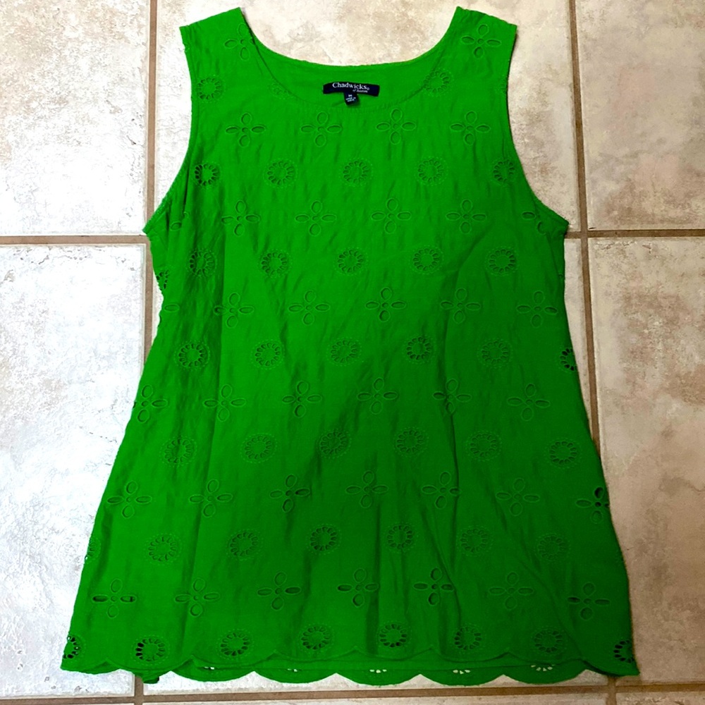 Sleeveless blouse, Green, medium,